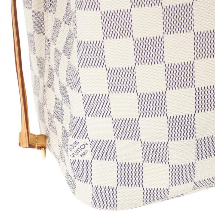 Pre Owned Louis Vuitton Damier Azur Neverfull MM