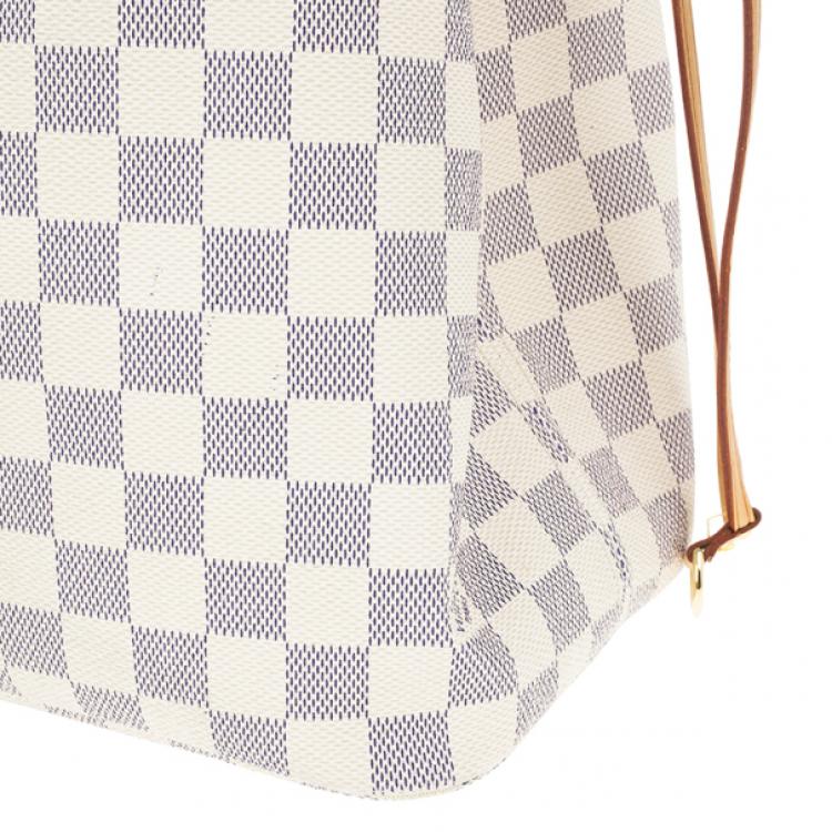 Pre Owned Louis Vuitton Damier Azur Neverfull MM