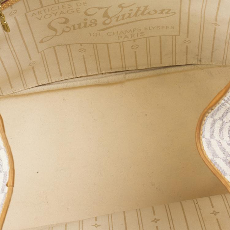 Pre Owned Louis Vuitton Damier Azur Neverfull MM