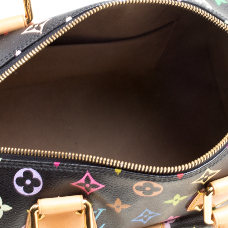 Pre Owned Louis Vuitton Black Multicolor Monogram Canvas Speedy 30