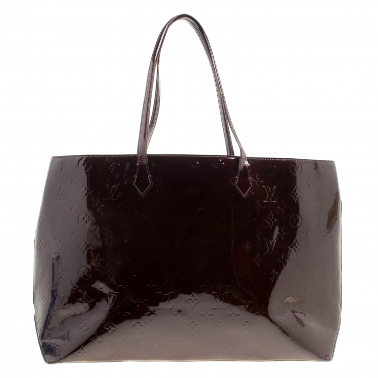 Pre Owned Louis Vuitton Amarante Monogram Vernis Wilshire GM Bag