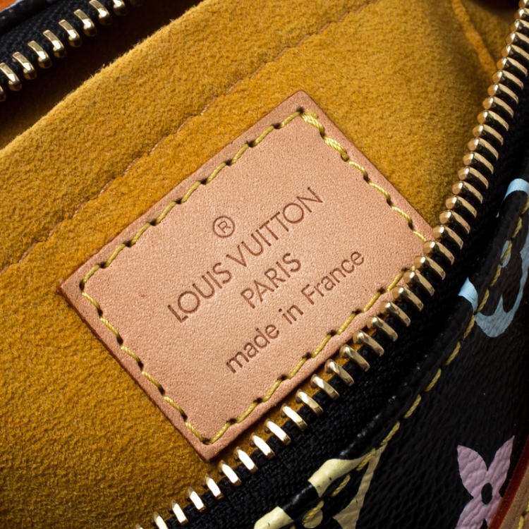 Pre Owned Louis Vuitton Black Multicolor Monogram Canvas and Leather Limited Edition Fringe Speedy 25