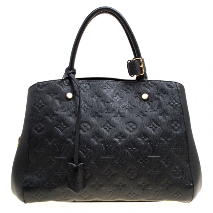 Louis Vuitton Monogram Empreinte Montaigne mm Bag,Black,Leather