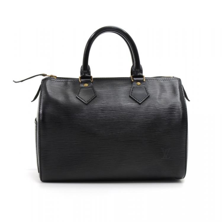 Pre Owned Louis Vuitton Noir Epi Leather Speedy 25 Bag