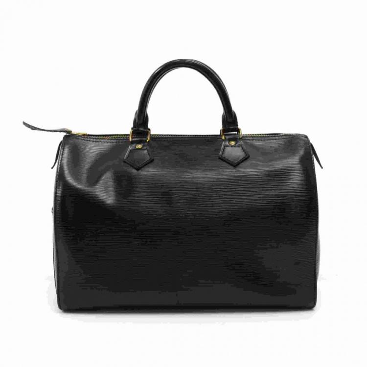 Pre Owned Louis Vuitton Noir Epi Leather Speedy 30 Bag