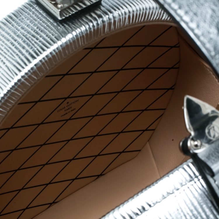 Pre Owned Louis Vuitton Silver Epi Leather Petite Boite Chapeau Bag