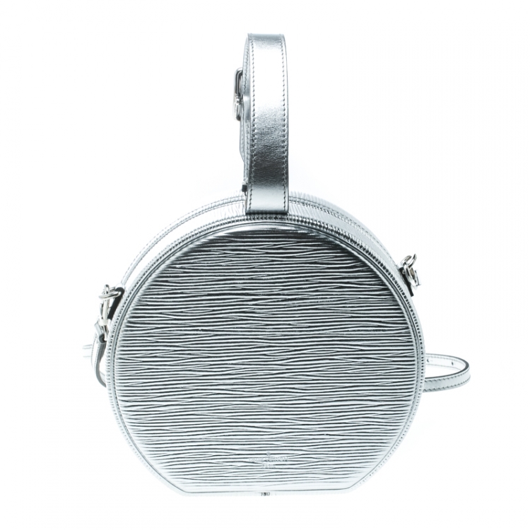 Pre Owned Louis Vuitton Silver Epi Leather Petite Boite Chapeau Bag