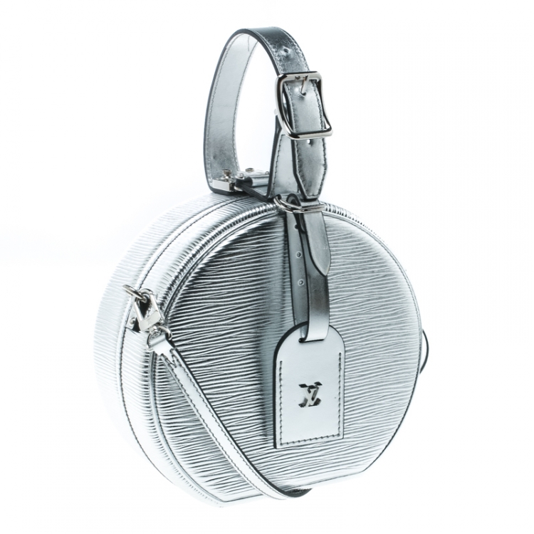 Pre Owned Louis Vuitton Silver Epi Leather Petite Boite Chapeau Bag