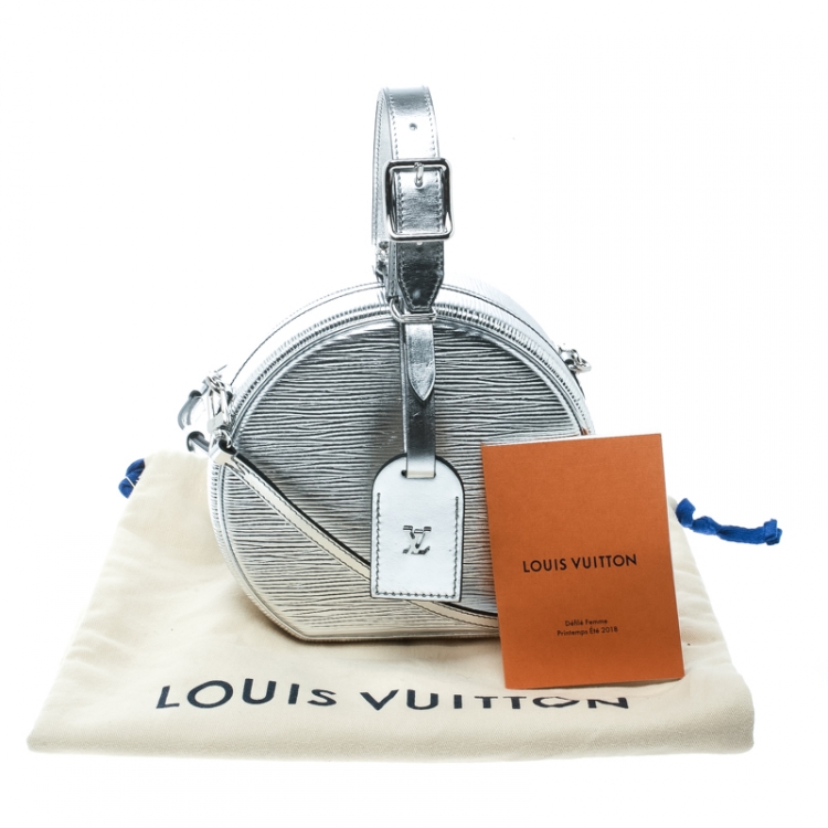 Pre Owned Louis Vuitton Silver Epi Leather Petite Boite Chapeau Bag