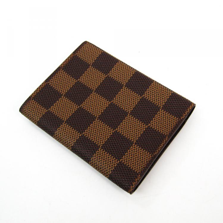 Pre Owned Louis Vuitton Damier Ebene Canvas Business Card Holder