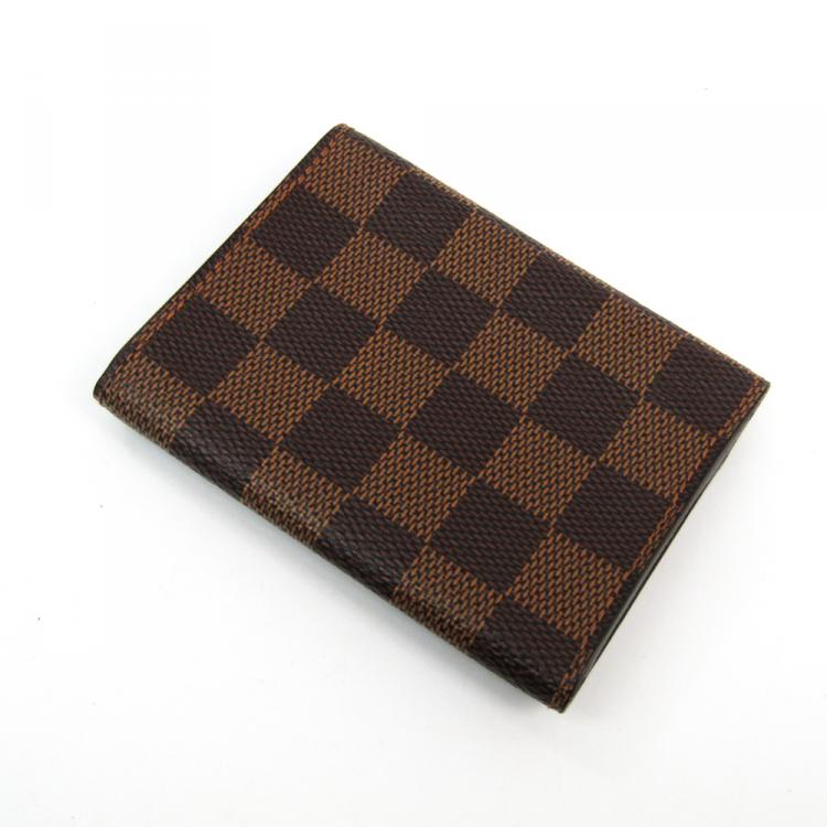 Pre Owned Louis Vuitton Damier Ebene Canvas Business Card Holder
