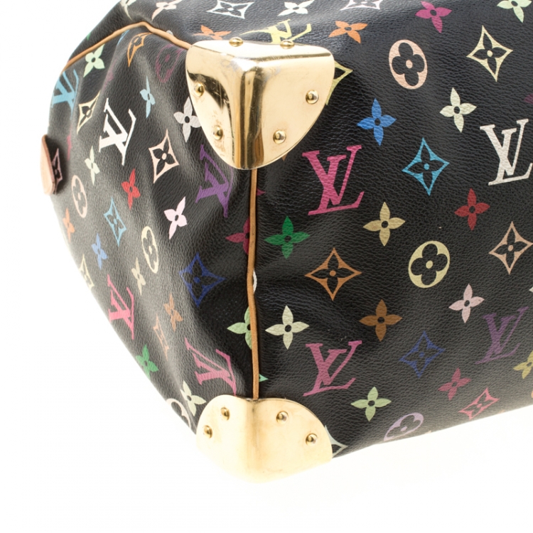 Pre Owned Louis Vuitton Black Multicolor Monogram Canvas Speedy 30