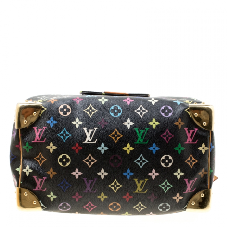 Pre Owned Louis Vuitton Black Multicolor Monogram Canvas Speedy 30