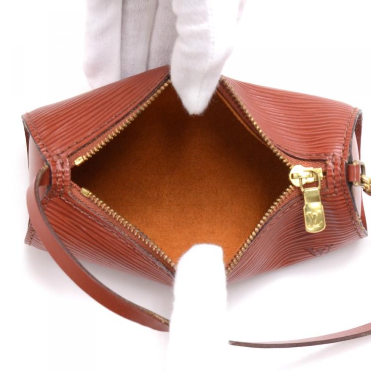 Pre Owned Louis Vuitton Kenyan Fawn Epi Leather Soufflot Bag
