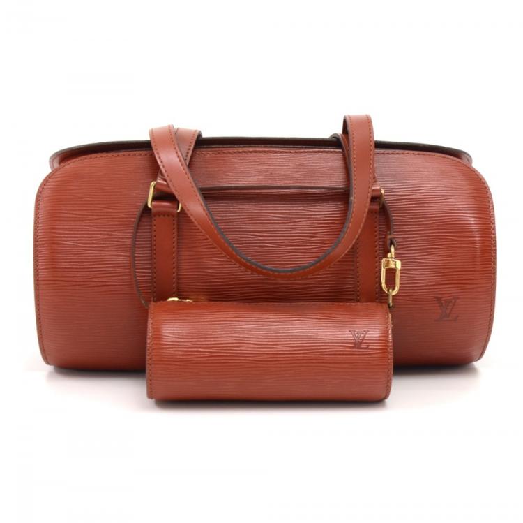 Pre Owned Louis Vuitton Kenyan Fawn Epi Leather Soufflot Bag