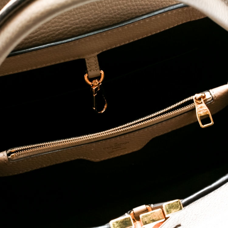 Pre Owned Louis Vuitton Galet Taurillon Leather Capucines MM Bag