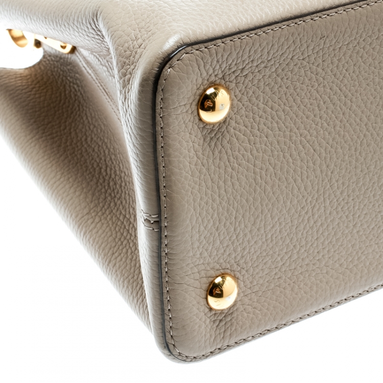 Pre Owned Louis Vuitton Galet Taurillon Leather Capucines MM Bag