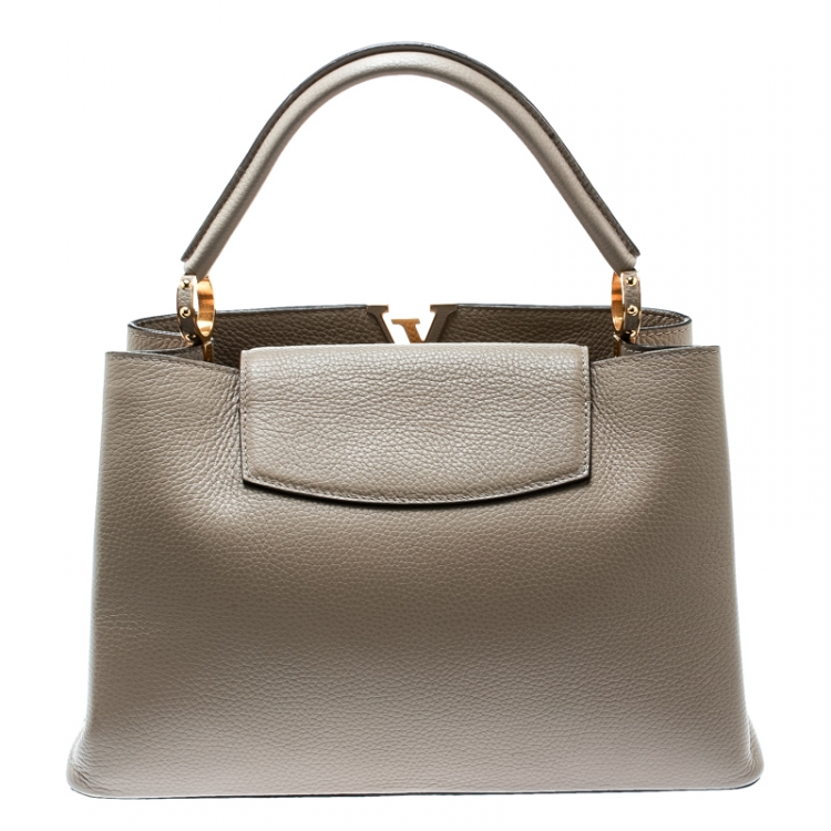 Pre Owned Louis Vuitton Galet Taurillon Leather Capucines MM Bag