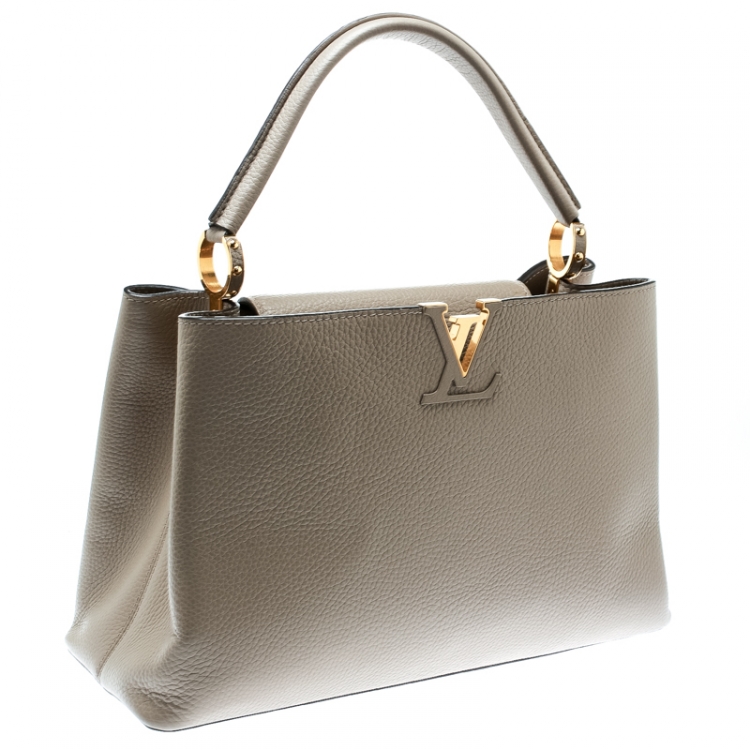 Pre Owned Louis Vuitton Galet Taurillon Leather Capucines MM Bag