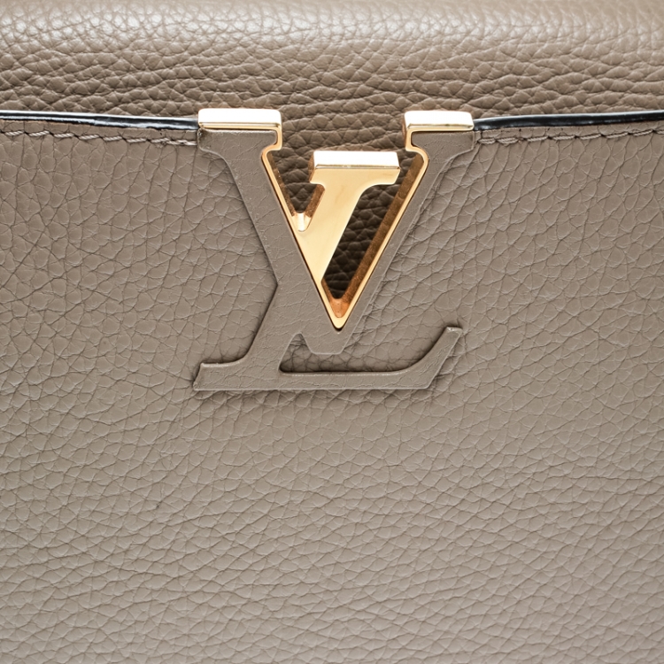 Pre Owned Louis Vuitton Galet Taurillon Leather Capucines MM Bag