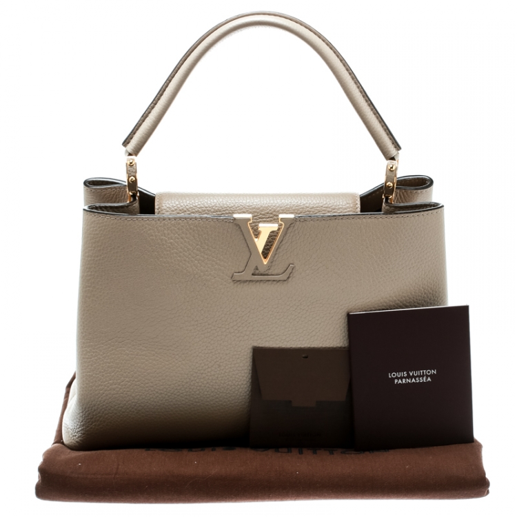 Pre Owned Louis Vuitton Galet Taurillon Leather Capucines MM Bag