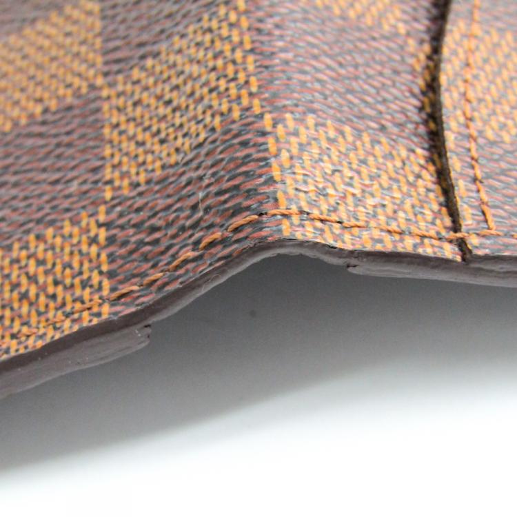 Pre Owned Louis Vuitton Damier Ebene Canvas Card Holder