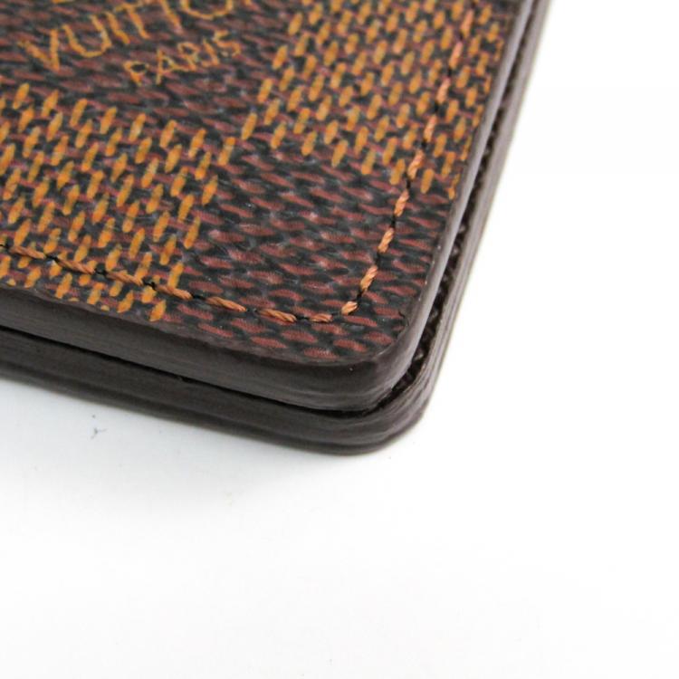 Pre Owned Louis Vuitton Damier Ebene Canvas Card Holder