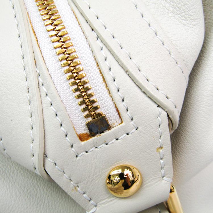 مملوكة مسبقًا Louis Vuitton Ivory Leather Veau Sac Louis Special Order Bag