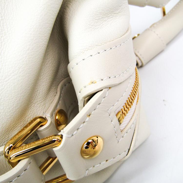 مملوكة مسبقًا Louis Vuitton Ivory Leather Veau Sac Louis Special Order Bag