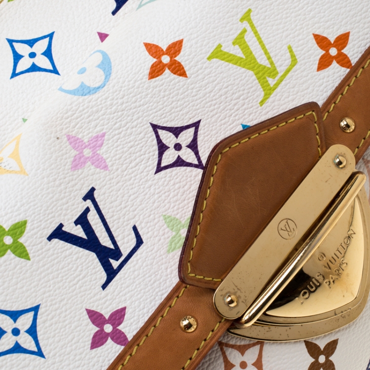 Pre Owned Louis Vuitton White Multicolor Monogram Canvas Rita Bag