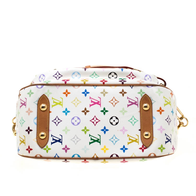Pre Owned Louis Vuitton White Multicolor Monogram Canvas Rita Bag