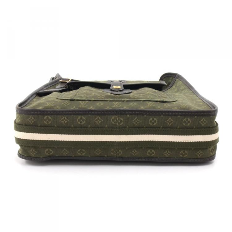 Pre Owned Louis Vuitton Green Monogram Mini Lin Mary Kate Bag
