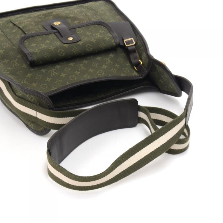 Pre Owned Louis Vuitton Green Monogram Mini Lin Mary Kate Bag