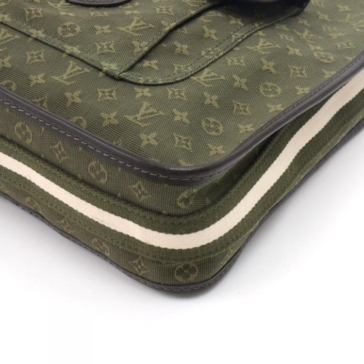 Pre Owned Louis Vuitton Green Monogram Mini Lin Mary Kate Bag