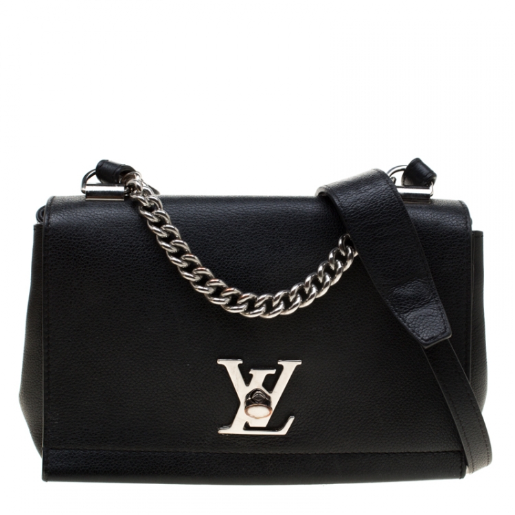 PRELOVED Louis Vuitton Lockme II Beige and Black Leather Handbag