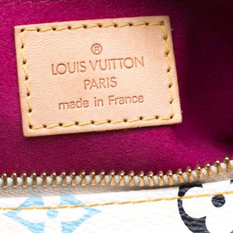 Pre Owned Louis Vuitton White Monogram Multicolore Limited Edition Fringe Speedy 25