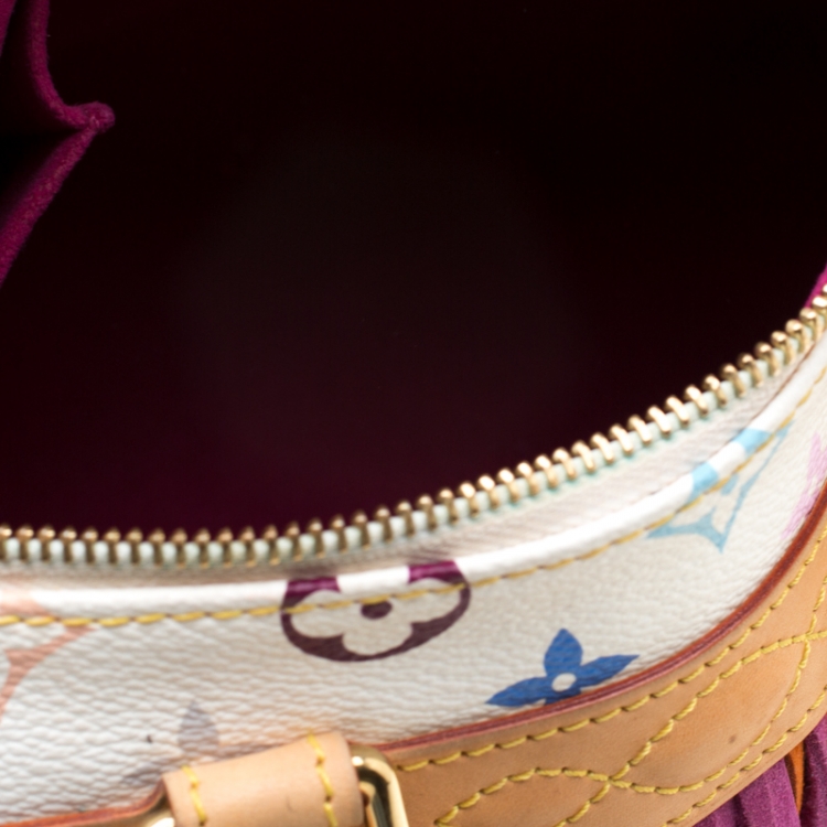 Pre Owned Louis Vuitton White Monogram Multicolore Limited Edition Fringe Speedy 25