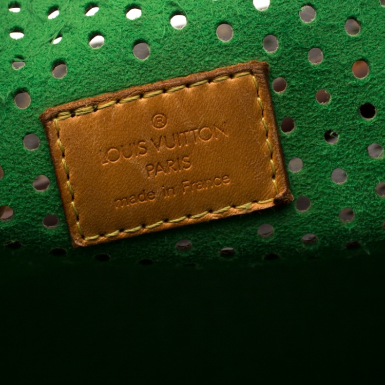 Pre Owned Louis Vuitton Green Monogram Perforated Canvas Limited Edition Speedy 30