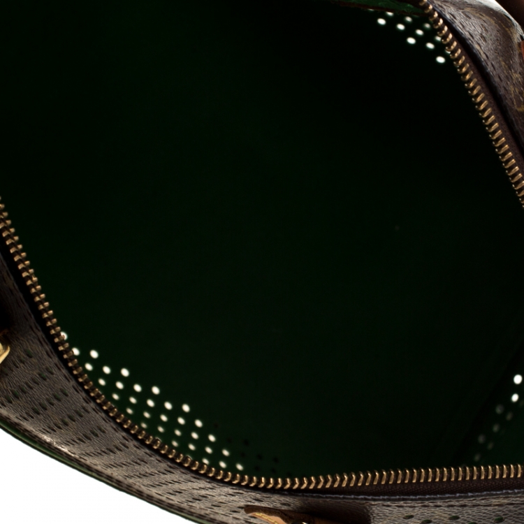 Pre Owned Louis Vuitton Green Monogram Perforated Canvas Limited Edition Speedy 30