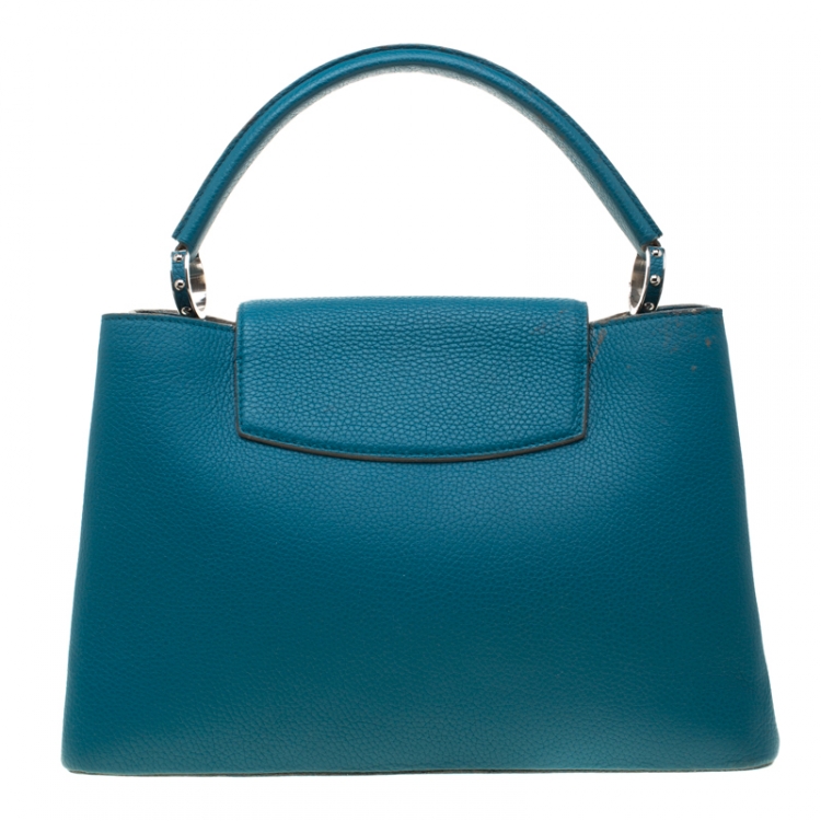 مملوكة مسبقًا Louis Vuitton Turquoise Taurillon Leather Capucines MM Bag