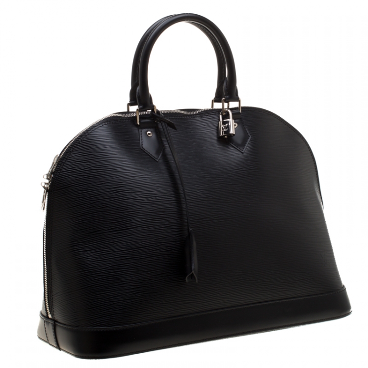 Pre Owned Louis Vuitton Black Electric Epi Leather Alma GM Bag