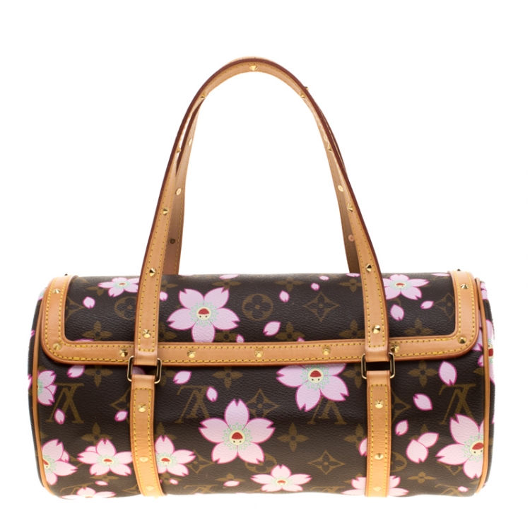 Pre Owned Louis Vuitton Monogram Canvas Cherry Blossom Papillon Bowling Bag