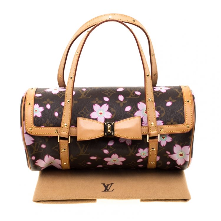 Pre Owned Louis Vuitton Monogram Canvas Cherry Blossom Papillon Bowling Bag