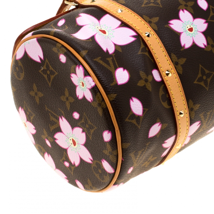 Pre Owned Louis Vuitton Monogram Canvas Cherry Blossom Papillon Bowling Bag