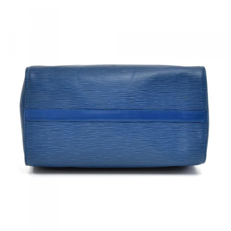 Pre Owned Louis Vuitton Toledo Blue Epi Leather Speedy 30 Bag