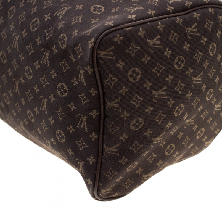 Pre Owned Louis Vuitton Fusain Monogram Canvas Mini Lin Speedy 30 Bag