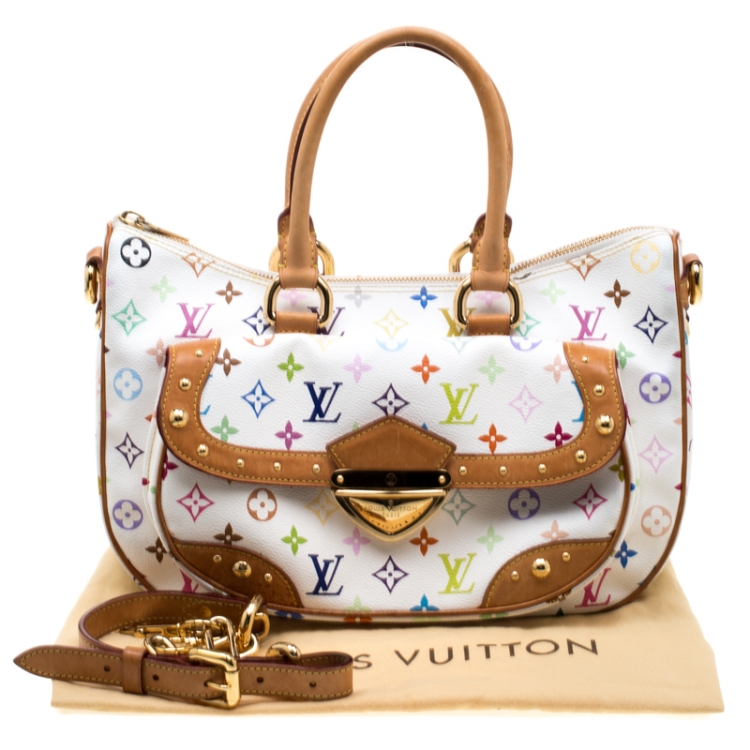 Pre Owned Louis Vuitton White Multicolor Monogram Canvas Rita Bag
