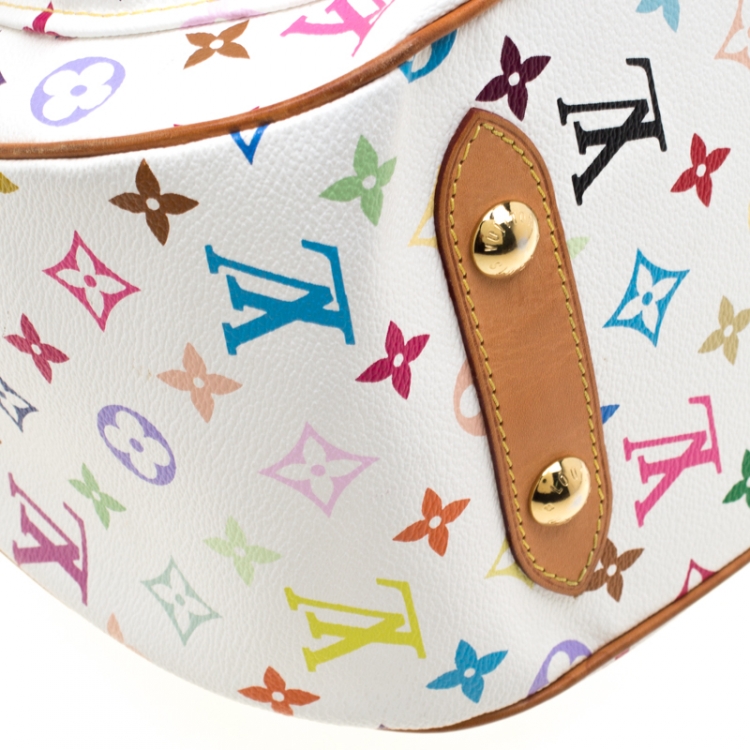 Pre Owned Louis Vuitton White Multicolor Monogram Canvas Rita Bag