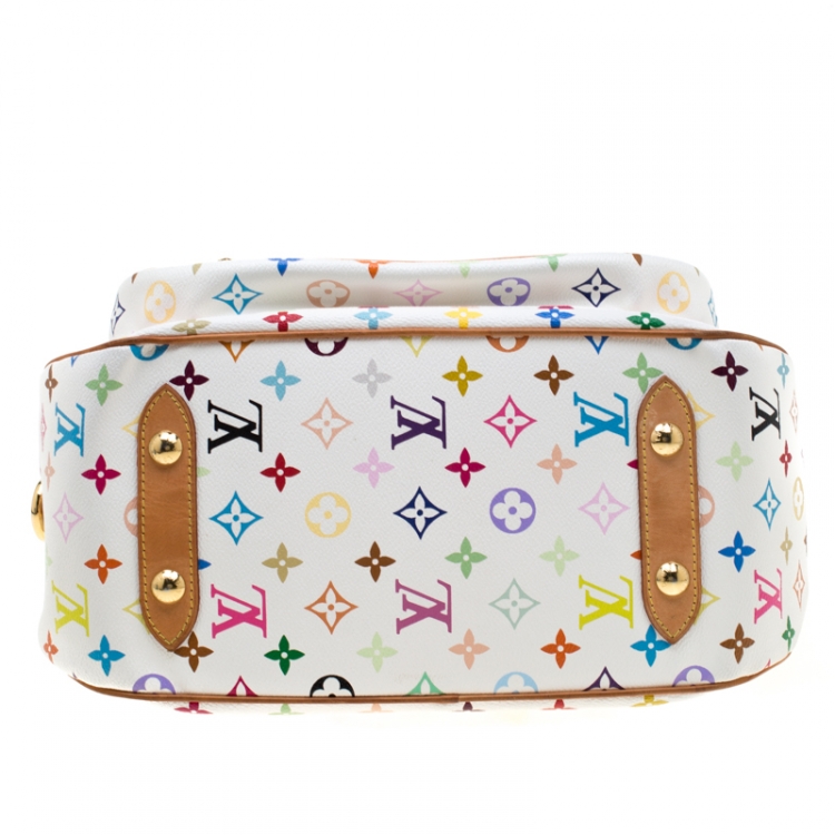 Pre Owned Louis Vuitton White Multicolor Monogram Canvas Rita Bag