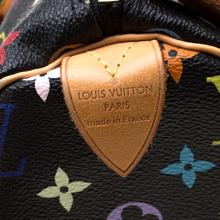Pre Owned Louis Vuitton Black Multicolore Monogram Canvas Speedy 30 Bag